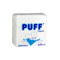Servetele de masa Puff Practic, alb, 1 strat, 600 buc / pachet