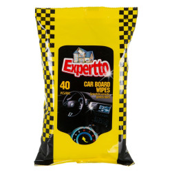 Servetele umede auto, Expertto, pentru suprafete din plastic si bord, 40 bucati