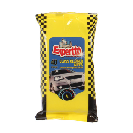 Servetele umede auto, Expertto, pentru suprafete din sticla, 40 bucati