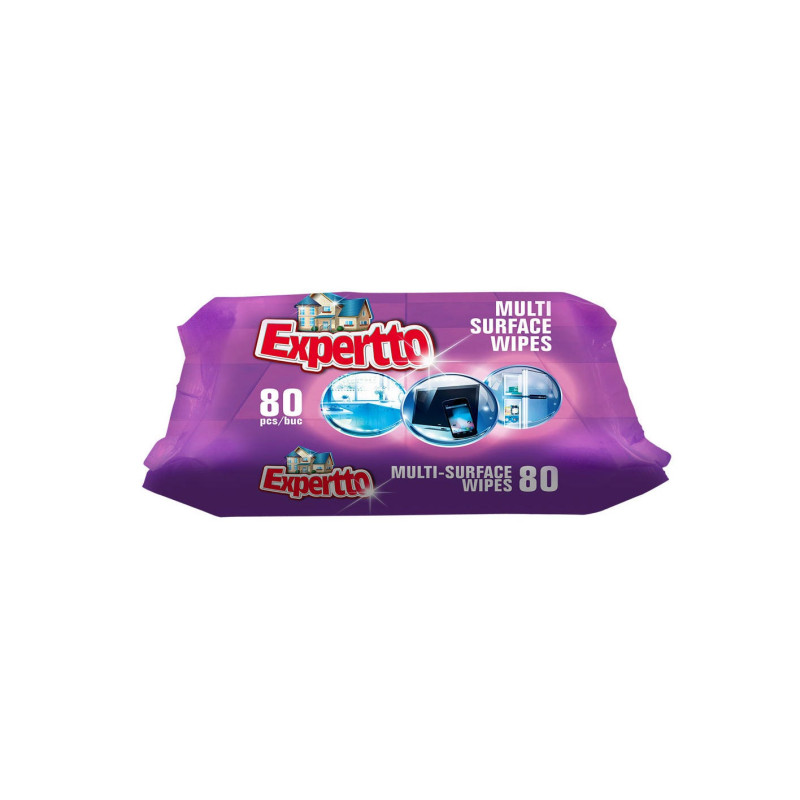 Servetele umede universale Expertto, alb, 80 buc / pachet