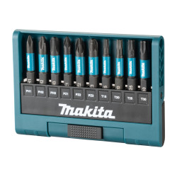 Set 10 biti de impact pentru insurubare, Makita E-12011, profil Phillips / Pozidriv / Torx, 50 mm