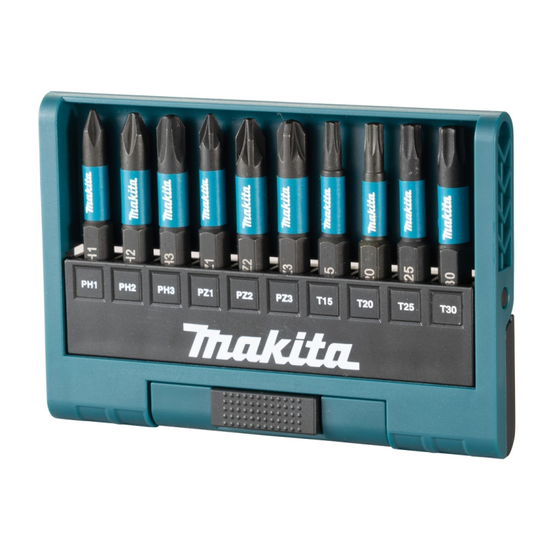 Set 10 biti de impact pentru insurubare, Makita E-12011, profil Phillips / Pozidriv / Torx, 50 mm Set 10 biti de impact pentru insurubare, Makita E-12011, profil Phillips / Pozidriv / Torx, 50 mm