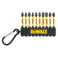 Set 10 biti pentru insurubare de impact, DeWalt DT7274-QZ, profil Pozidriv / Phillips, 57 mm
