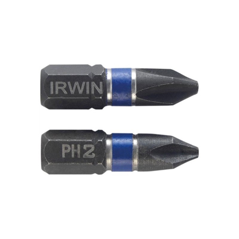 Set 2 biti de impact pentru insurubare, Irwin 1923289, profil Phillips, PH 2, 25 mm Set 2 biti de impact pentru insurubare, Irwin 1923289, profil Phillips, PH 2, 25 mm