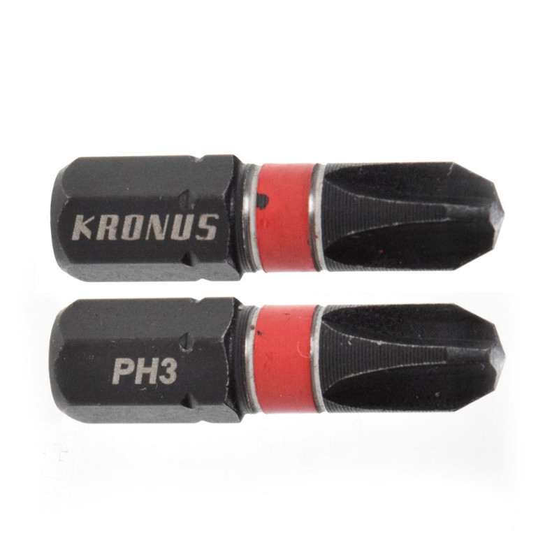 Set 2 biti de impact, pentru insurubare, Kronus 71923323, profil Phillips, PH3, 25 mm Set 2 biti de impact, pentru insurubare, Kronus 71923323, profil Phillips, PH3, 25 mm