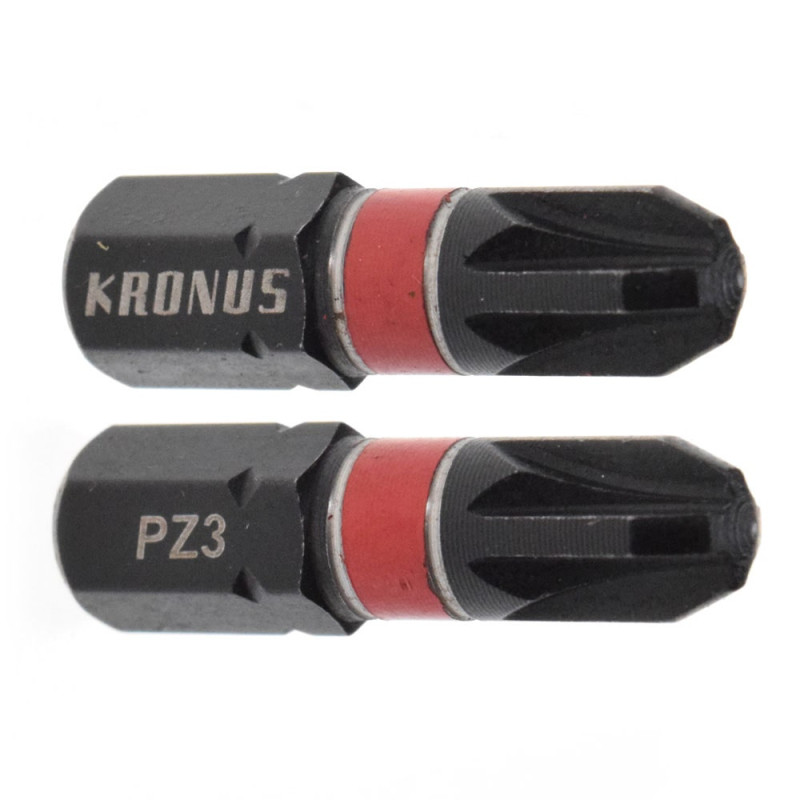 Set 2 biti de impact, pentru insurubare, Kronus 71923359, profil Pozidriv, PZ3, 25 mm Set 2 biti de impact, pentru insurubare, Kronus 71923359, profil Pozidriv, PZ3, 25 mm