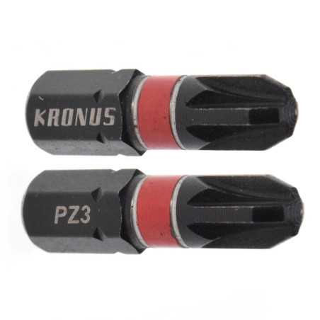 Set 2 biti de impact, pentru insurubare, Kronus 71923359, profil Pozidriv, PZ3, 25 mm