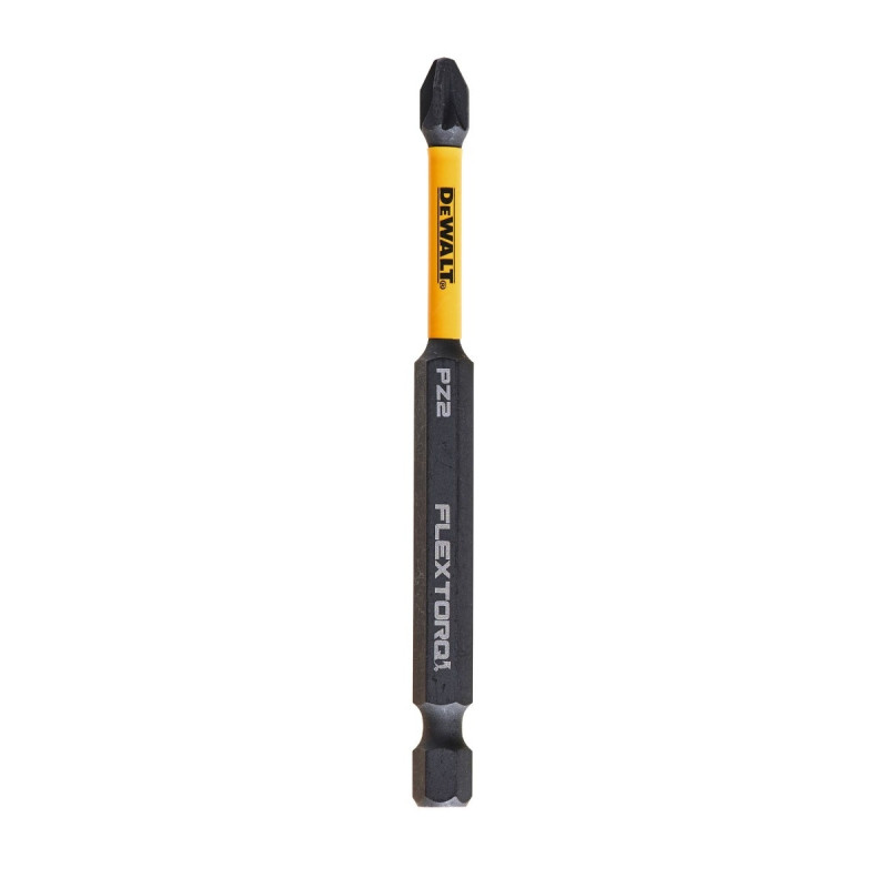 Set 2 biti pentru insurubare de impact, DeWalt Flextorq DT70566T-QZ, profil Pozidriv, PZ2, 89 mm