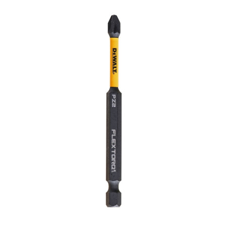 Set 2 biti pentru insurubare de impact, DeWalt Flextorq DT70566T-QZ, profil Pozidriv, PZ2, 89 mm