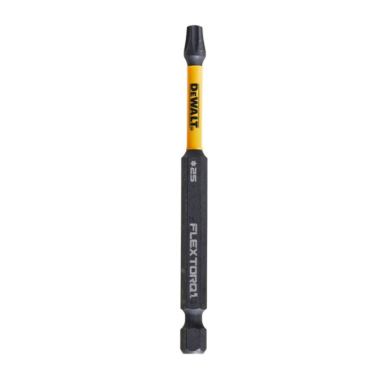Set 2 biti pentru insurubare de impact, DeWalt Flextorq DT70569T-QZ, profil Torx, T 25, 89 mm