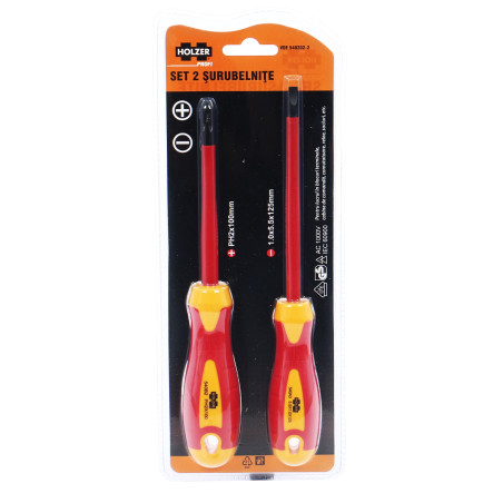Set 2 surubelnite pentru electricieni, Holzer Profi VDE540202-2