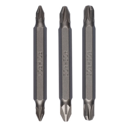 Set 3 biti dubli pentru insurubare, Bosch, profil Pozidriv, 60 mm