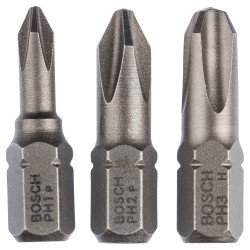Set 3 biti pentru insurubare, Bosch, profil Phillips, 25 mm