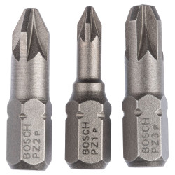 Set 3 biti pentru insurubare, Bosch, profil Pozidriv, 25 mm