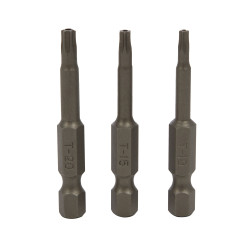 Set 3 biti pentru insurubare, Wolfcraft 1261000, profil Torx cu gaura, 50 mm