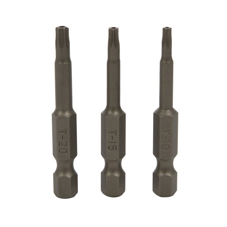 Set 3 biti pentru insurubare, Wolfcraft 1261000, profil Torx cu gaura, 50 mm
