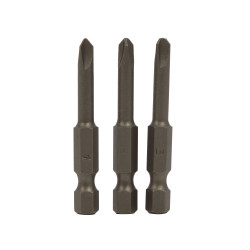 Set 3 biti pentru insurubare, Wolfcraft 1267000, profil Tri-Wing, 50 mm