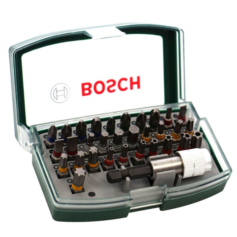 Set 31 biti pentru insurubare, Bosch, cu suport universal, 25 mm, 32 piese Set 31 biti pentru insurubare, Bosch, cu suport universal, 25 mm, 32 piese