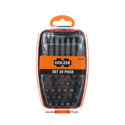Set 38 biti pentru insurubare, Holzer 8060139 , cu adaptor magnetic, 32 piese