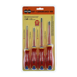 Set 4 surubelnite, Holzer VDE583204, izolare la 1000 V