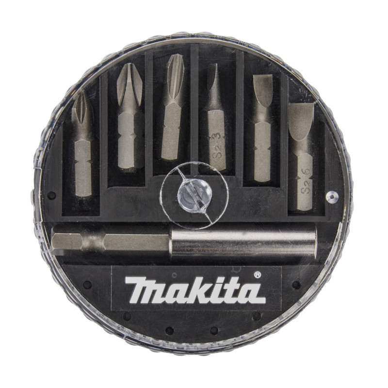 Set 6 biti pentru insurubare, Makita D-73265, cu adaptor magnetic, 7 piese Set 6 biti pentru insurubare, Makita D-73265, cu adaptor magnetic, 7 piese