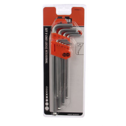 Set 9 chei hexagonale, cap sferic, Holzer PT2002-3, 1.5 - 10 mm