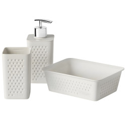 Set accesorii baie, Tatay Bohol S6421001, alb, 3 piese
