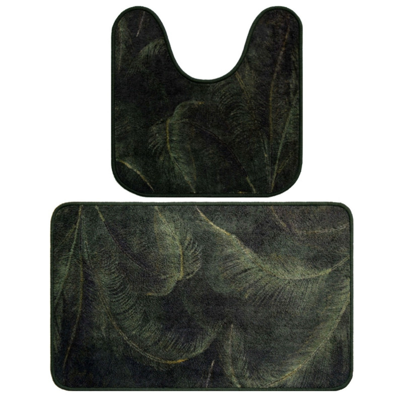 Set covorase baie Davo Pro, antiderapant, model frunze, set 2 bucati