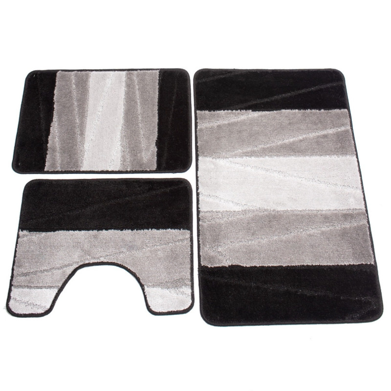 Set covorase baie, gri, set 3 bucati Set covorase baie, gri, set 3 bucati