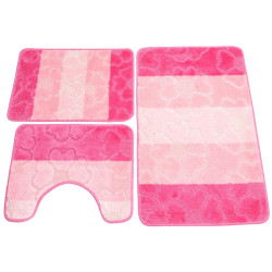Set covorase baie, roz, set 3 bucati