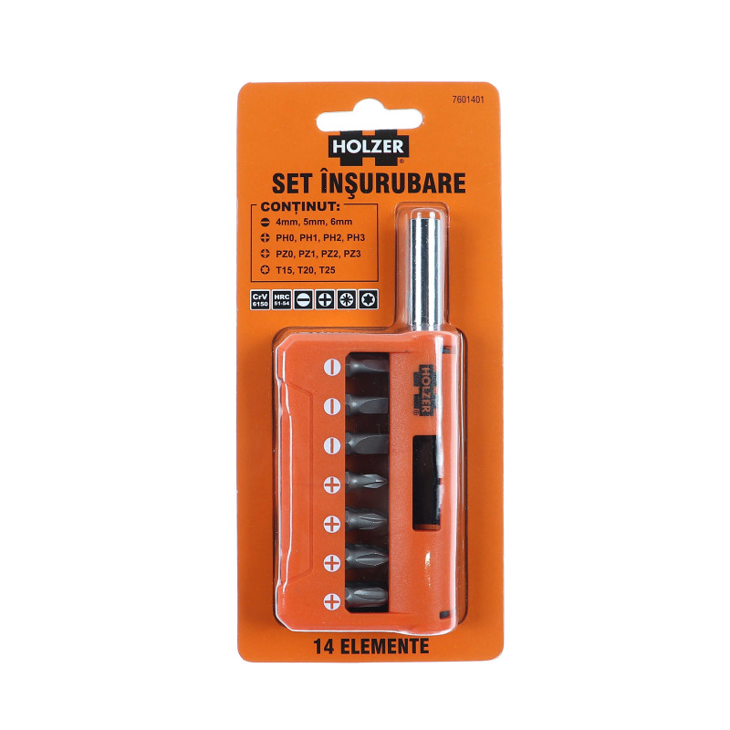 Set insurubare, Holzer 7601401, 14 accesorii