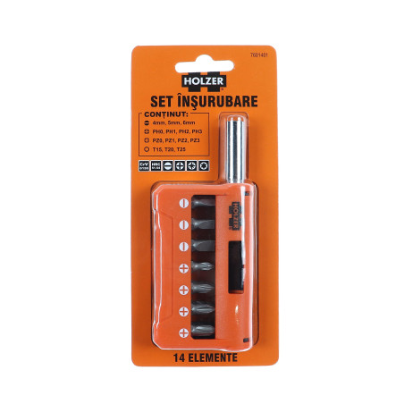 Set insurubare, Holzer 7601401, 14 accesorii