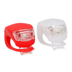 Set lumini bicicleta, Dunlop, cu baterii, lampa fata, lampa spate, LED