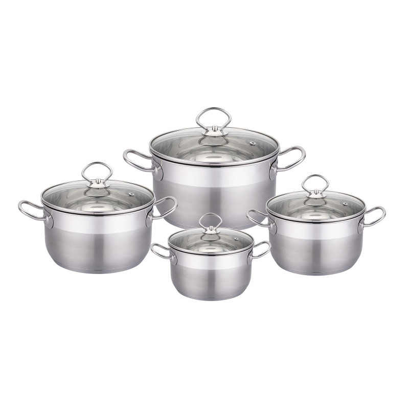 Set oale inox, cu capac, PX008 CW-D22, 8 piese