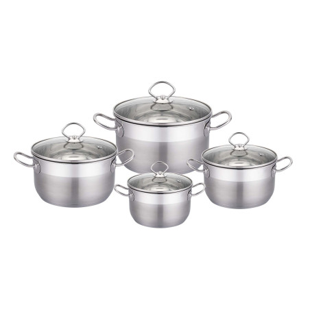 Set oale inox, cu capac, PX008 CW-D22, 8 piese