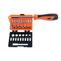 Set surubelnita si 15 accesorii de insurubare, Holzer 557216