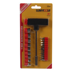 Set surubelnita tip T + 20 accesorii pentru insurubare, Lumytools LT65100