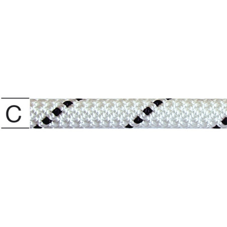 Sfoara polipropilena, impletita, alb + negru, 9 mm