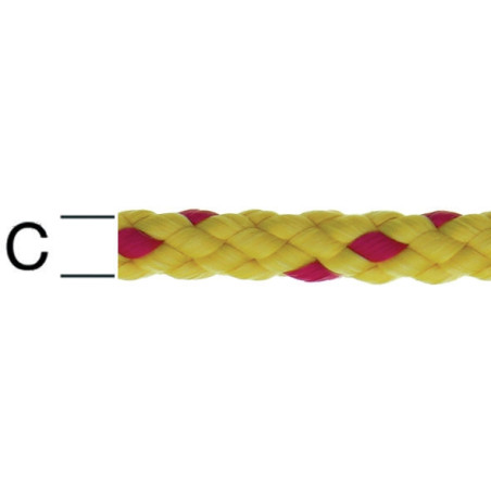 Sfoara polipropilena, rosu + galbena, 8 mm