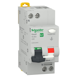 Siguranta automata modulara diferentiala Schneider Electric Easy 9 EZ9D32620, 4.5 kA, 1P+N, 20 A, 30 mA, curba C