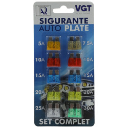 Sigurante auto  plate, 12 V, set 10 bucati