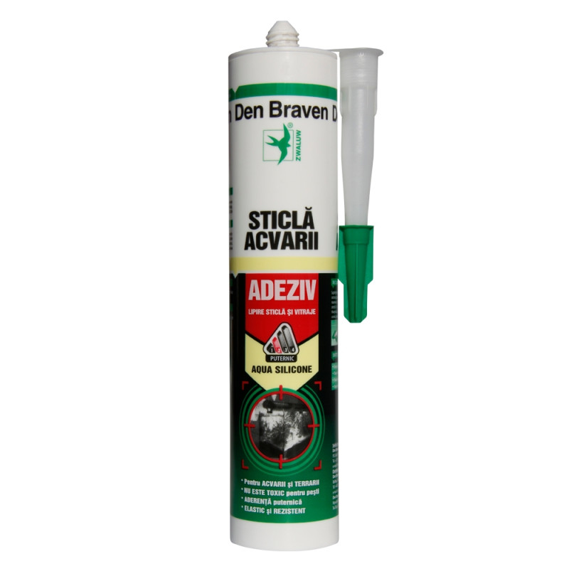 Silicon pentru sticla, transparent, Den Braven Sticla si acvarii, interior / exterior, 280 ml