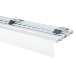 Sina perdea si draperie, EVO-M, 2 canale, prindere pe tavan, aluminiu, alb, L 250 cm
