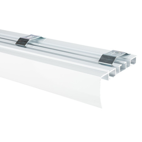 Sina perdea si draperie, EVO-M, 2 canale, prindere pe tavan, aluminiu, alb, L 250 cm