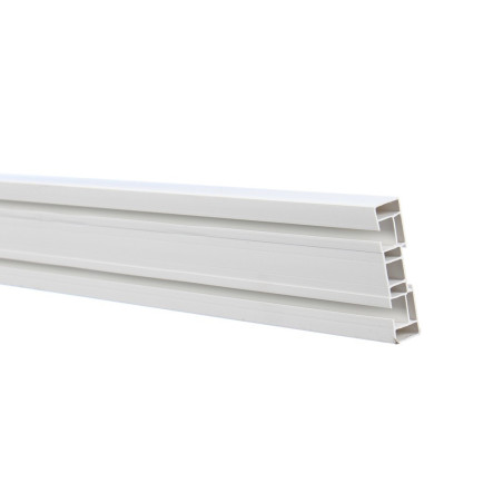 Sina perdea si draperie SN, 2 canale, prindere tavan, PVC, alb, 200 cm, set cu accesorii