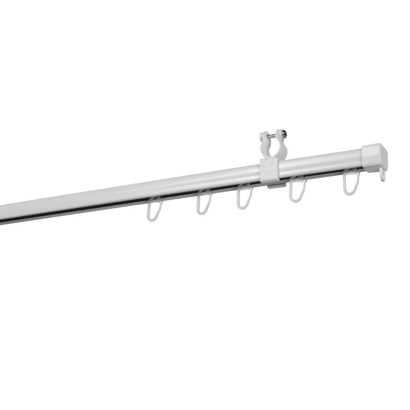 Sina perdea tavan U, metal, alb, 190 cm, accesorii incluse