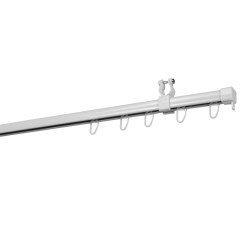 Sina perdea tavan U, metal, alb, 270 cm, accesorii incluse