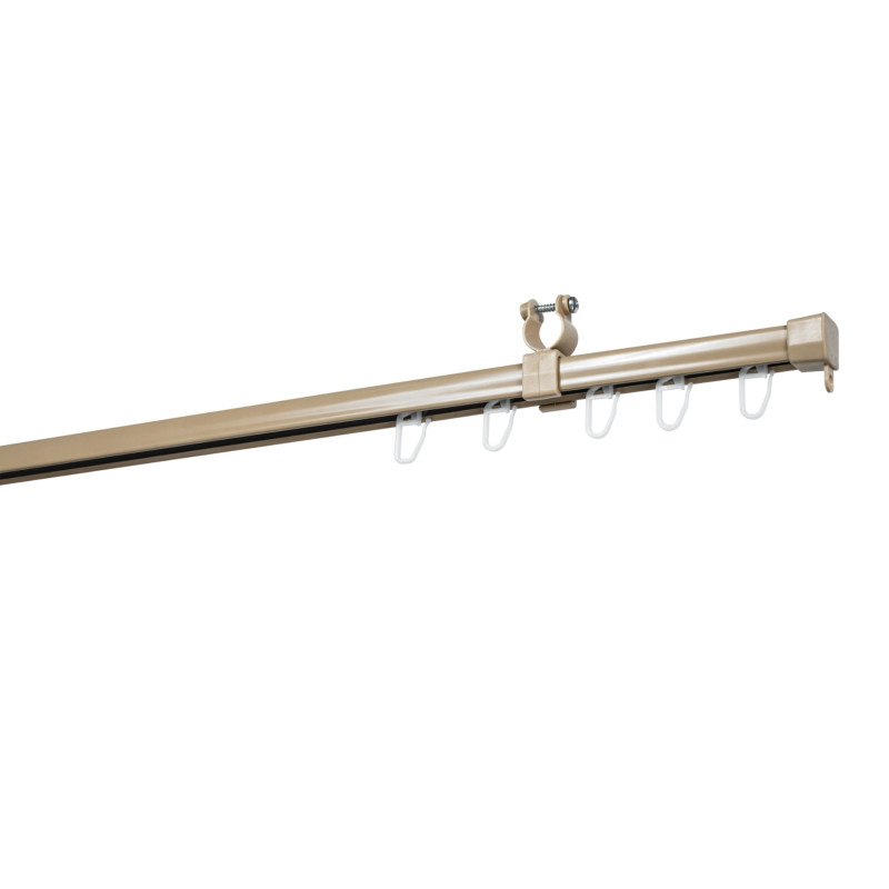 Sina perdea tavan U, metal, bej, 230 cm, accesorii incluse