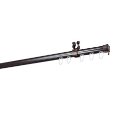 Sina perdea tavan U, metal, maro, 270 cm, accesorii incluse