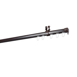 Sina perdea tavan U, metal, maro, 290 cm, accesorii incluse
